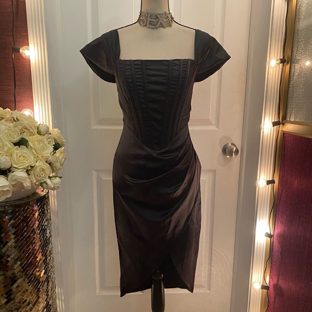 Miss Circle satin corset dress, S